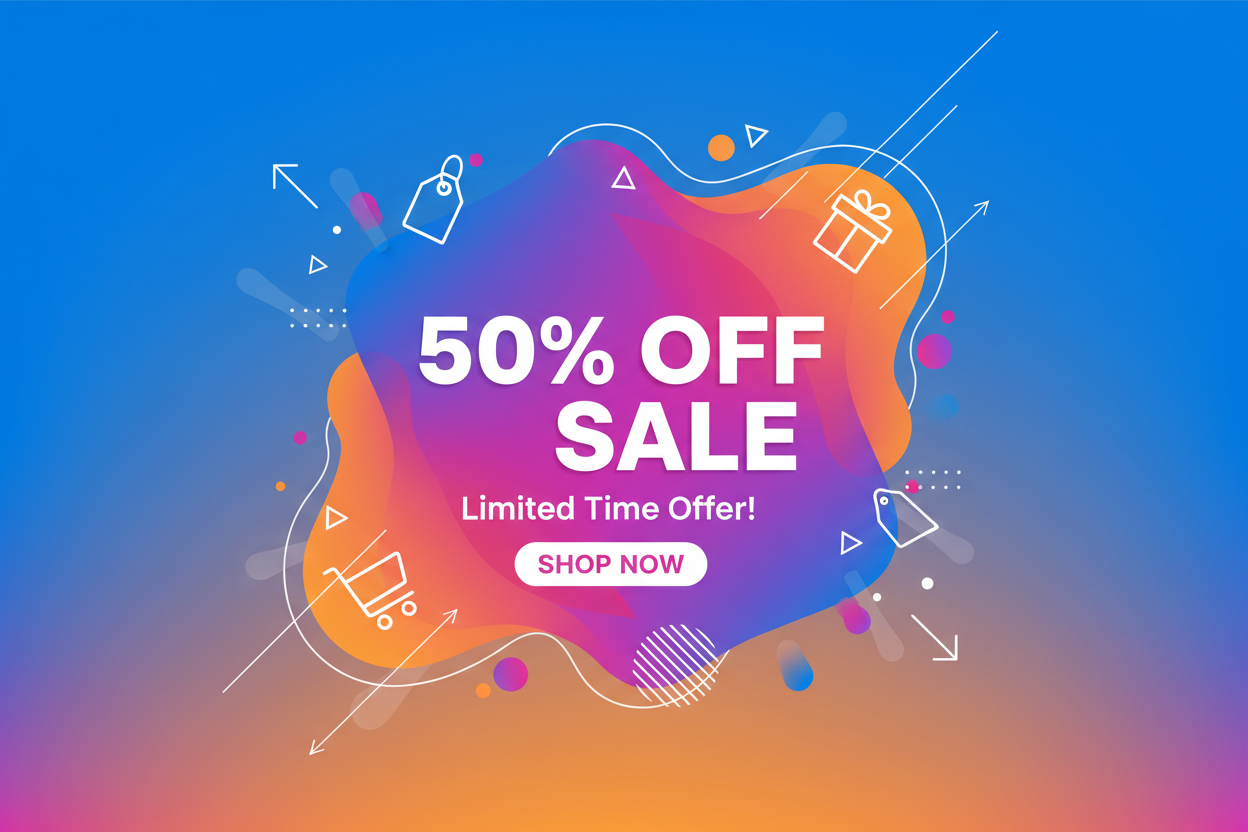 ecom brand banner with 505 off sale 